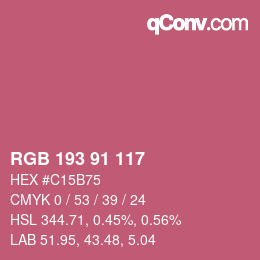 Color code: RGB 193 91 117 | qconv.com