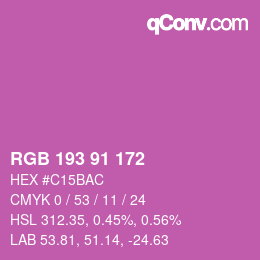 Color code: RGB 193 91 172 | qconv.com