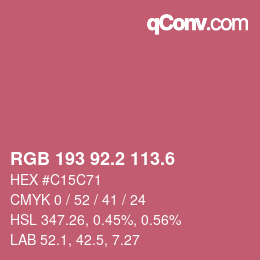 カラーコード: RGB 193 92.2 113.6 | qconv.com