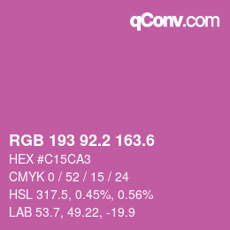 カラーコード: RGB 193 92.2 163.6 | qconv.com