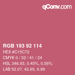 颜色代码: RGB 193 92 114 | qconv.com