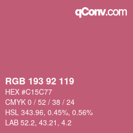 Color code: RGB 193 92 119 | qconv.com