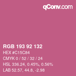 カラーコード: RGB 193 92 132 | qconv.com