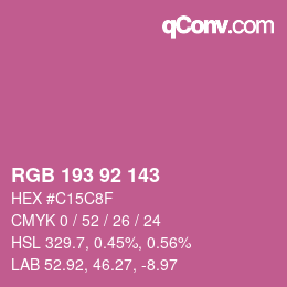 颜色代码: RGB 193 92 143 | qconv.com