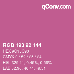 颜色代码: RGB 193 92 144 | qconv.com