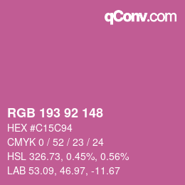 颜色代码: RGB 193 92 148 | qconv.com