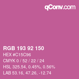 カラーコード: RGB 193 92 150 | qconv.com