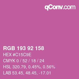 カラーコード: RGB 193 92 158 | qconv.com