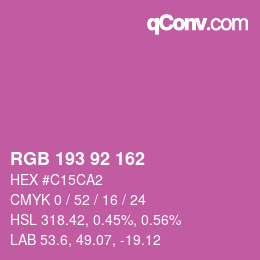 カラーコード: RGB 193 92 162 | qconv.com