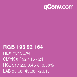 颜色代码: RGB 193 92 164 | qconv.com