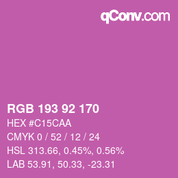 カラーコード: RGB 193 92 170 | qconv.com