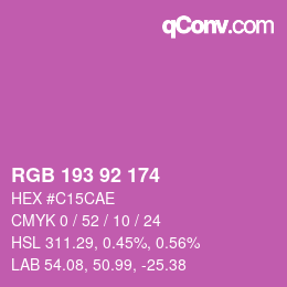 カラーコード: RGB 193 92 174 | qconv.com