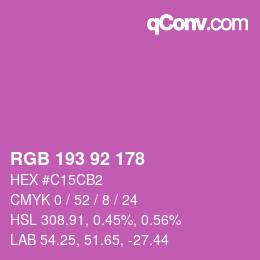 Color code: RGB 193 92 178 | qconv.com