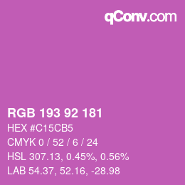 カラーコード: RGB 193 92 181 | qconv.com