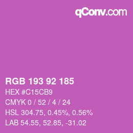 カラーコード: RGB 193 92 185 | qconv.com
