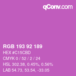 颜色代码: RGB 193 92 189 | qconv.com