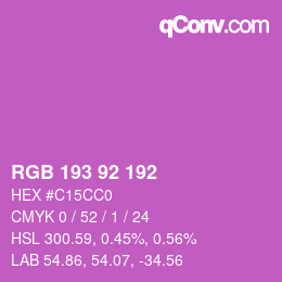 颜色代码: RGB 193 92 192 | qconv.com