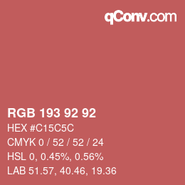 Color code: RGB 193 92 92 | qconv.com