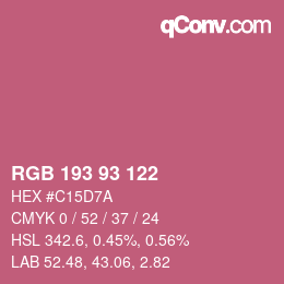 颜色代码: RGB 193 93 122 | qconv.com