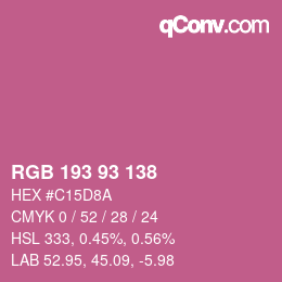 Color code: RGB 193 93 138 | qconv.com