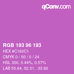 颜色代码: RGB 193 96 193 | qconv.com