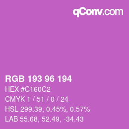 カラーコード: RGB 193 96 194 | qconv.com