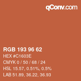 Farbcode: RGB 193 96 62 | qconv.com