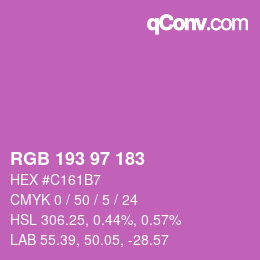 Color code: RGB 193 97 183 | qconv.com