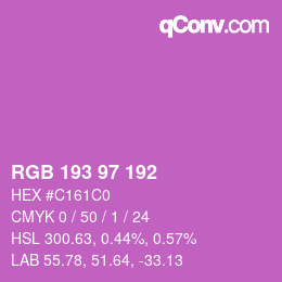 Farbcode: RGB 193 97 192 | qconv.com