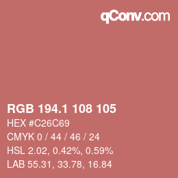 カラーコード: RGB 194.1 108 105 | qconv.com