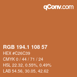 カラーコード: RGB 194.1 108 57 | qconv.com
