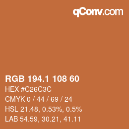 カラーコード: RGB 194.1 108 60 | qconv.com