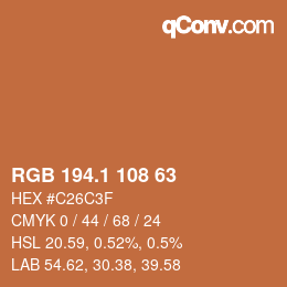 カラーコード: RGB 194.1 108 63 | qconv.com