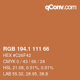 カラーコード: RGB 194.1 111 66 | qconv.com