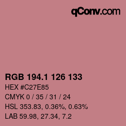 カラーコード: RGB 194.1 126 133 | qconv.com