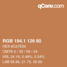 カラーコード: RGB 194.1 126 80 | qconv.com