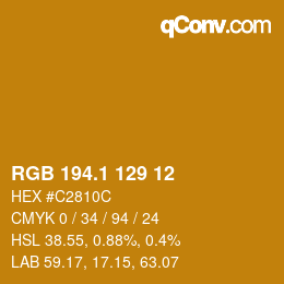 カラーコード: RGB 194.1 129 12 | qconv.com