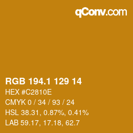 カラーコード: RGB 194.1 129 14 | qconv.com
