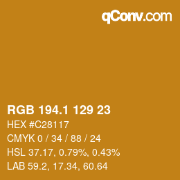 カラーコード: RGB 194.1 129 23 | qconv.com