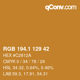 カラーコード: RGB 194.1 129 42 | qconv.com