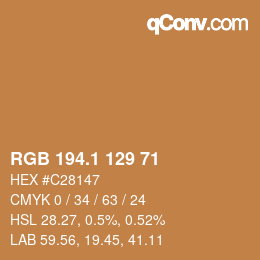 カラーコード: RGB 194.1 129 71 | qconv.com