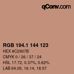 カラーコード: RGB 194.1 144 123 | qconv.com