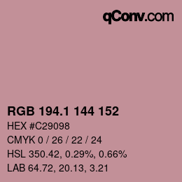 Color code: RGB 194.1 144 152 | qconv.com