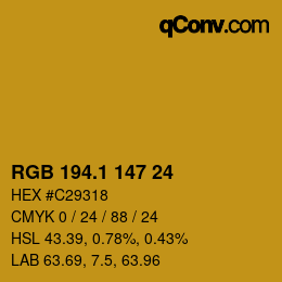 カラーコード: RGB 194.1 147 24 | qconv.com