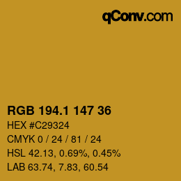 カラーコード: RGB 194.1 147 36 | qconv.com