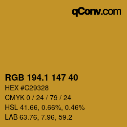 カラーコード: RGB 194.1 147 40 | qconv.com