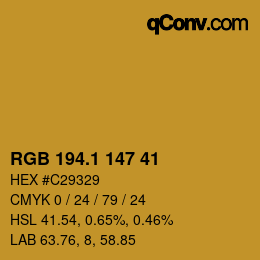 カラーコード: RGB 194.1 147 41 | qconv.com