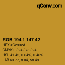 カラーコード: RGB 194.1 147 42 | qconv.com