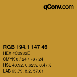 カラーコード: RGB 194.1 147 46 | qconv.com