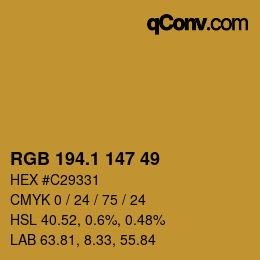 カラーコード: RGB 194.1 147 49 | qconv.com